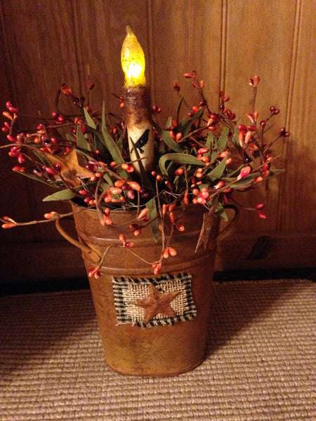 Fall Primitive Crow Tin Arrangement