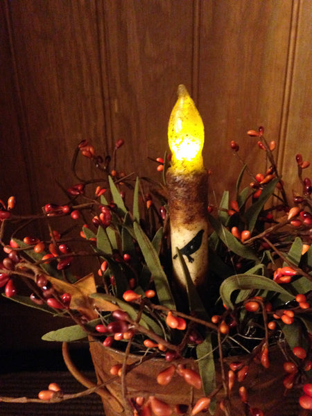 Fall Primitive Crow Tin Arrangement