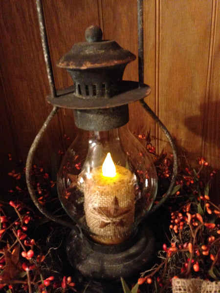 Primitive Harvest Box Lantern Arrangement
