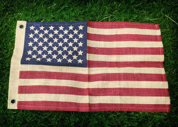 Primitive Burlap American Flag