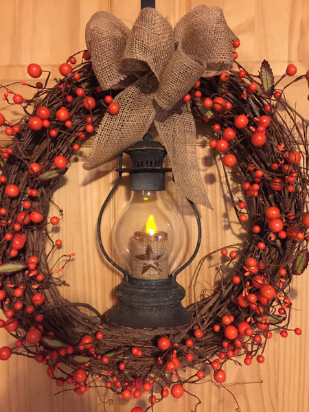 Rustic Lantern Wreath