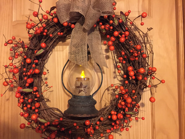 Rustic Lantern Wreath