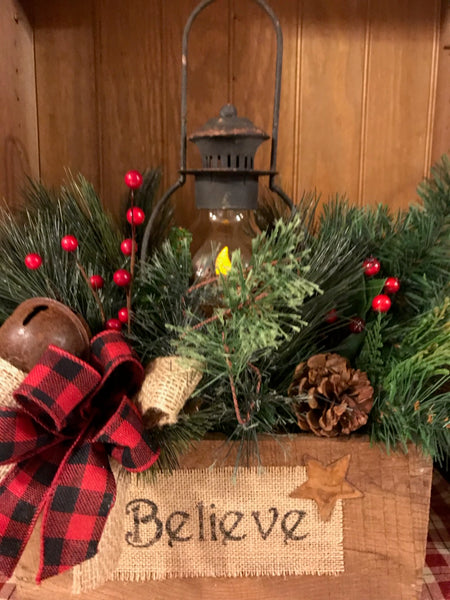 Believe Box Lantern Arrangement