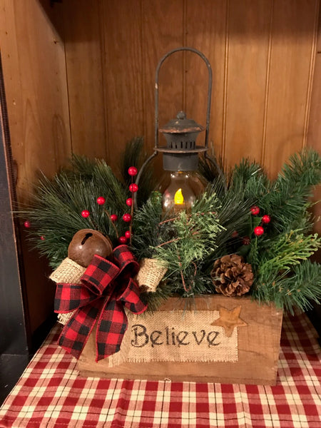 Believe Box Lantern Arrangement